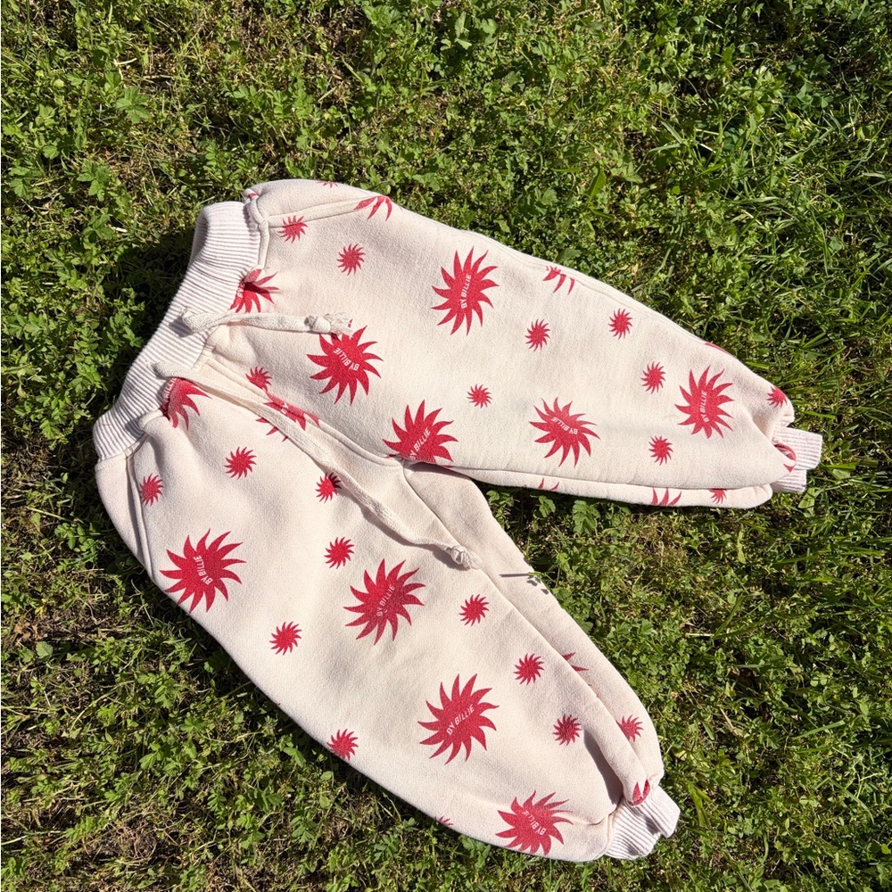 Kids Cream and Red Star Sweatpants